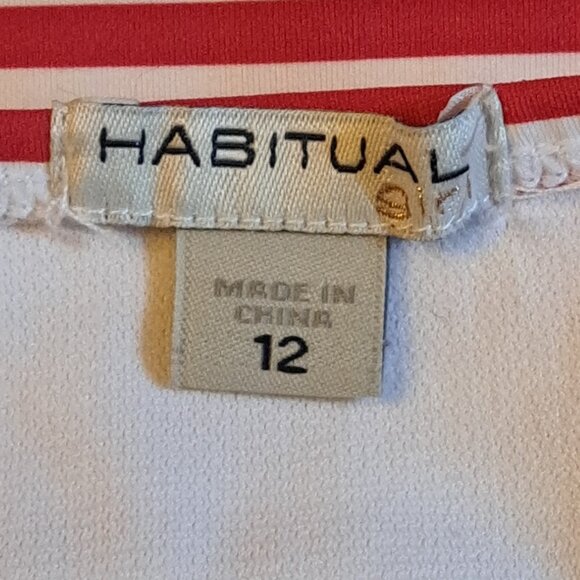 Girl's Habitual Red and White Striped Swimsuit - Picture 4 of 4